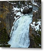 Yellowstone Upper Falls In Spring Metal Print