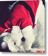 Yoga Santa Metal Print