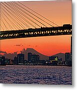 Yokohama Bay Bridge & Mt. Fuji Metal Print