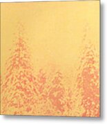 Yosemite Forest In Red And Yellow Metal Print