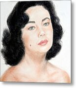 Young Liz Taylor Portrait Remake Metal Print