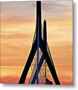 Zakim Bridge In Boston Metal Print