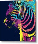Zebra Splatters Metal Print