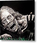 Zombie Bike Girl Metal Print