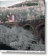 Infrared Train Station Bridge Metal Print