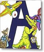 Animal Alphabet A-3 Metal Print