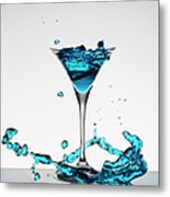 Cocktail Splashing Around Martini Glass #1 Metal Print