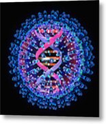 Herpes Virus Particle, Computer Artwork #1 Metal Print