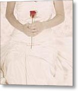 Lady With A Rose #1 Metal Print