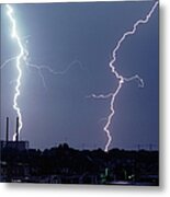 Lightning Over City #1 Metal Print