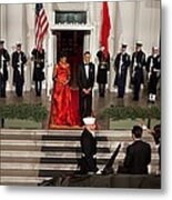 President And Michelle Obama Welcome #1 Metal Print