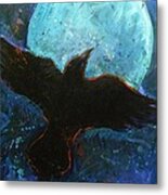 Raven And Blue Moon #1 Metal Print