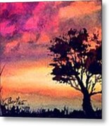Sunset Solitaire Metal Print