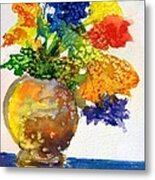 Vase With Flowers Metal Print