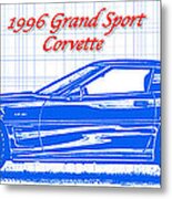 1996 Grand Sport Corvette Blueprint Metal Print