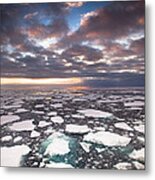 Ice Floes At Sunset Near Mertz Glacier #2 Metal Print
