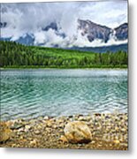 Mountain Lake In Jasper National Park 4 Metal Print