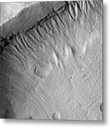 A Gullied Crater Wall In The Terra Metal Print