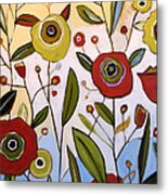 Abstract Modern Floral Art Full Of Joy By Amy Giacomelli Metal Print