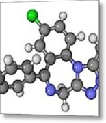 Alprazolam Sedative Drug Molecule Metal Print