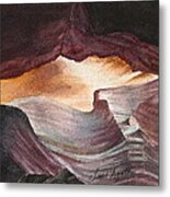 Antelope Canyon Watercolor Metal Print