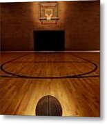Basketball And Basketball Court Metal Print