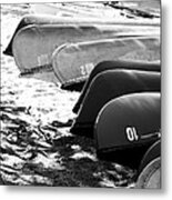 Beached Kayaks Metal Print