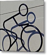 Bicycle Shadow Metal Print