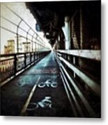 Biking To Brooklyn Metal Print