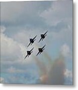 Blue Angels Roaring By Metal Print