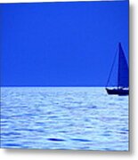 Blue Boat Metal Print