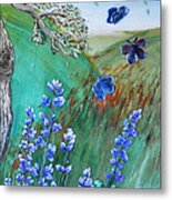 Blue Butterflies Metal Print