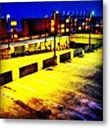 #blue #yellow#parkingdeck #night Metal Print