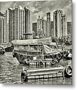 Boat Life In Hong Kong Metal Print