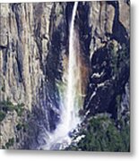 Bridal Veil Falls Rainbow In Yosemite Metal Print