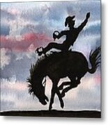 Bronco Busting Metal Print