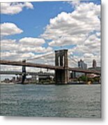 Brooklyn Bridge And Skyline Metal Print