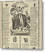 Calavera Tapatia, Translation Skulls Metal Print