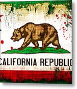 California Grunge Style Flag Metal Print