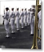 Ceremonial Honor Guard Members Stand Metal Print