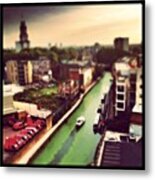 Chilling On A Boat Down The Canal Metal Print