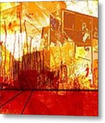 City in red and yellow Metal Print