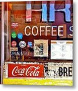 Coffee Shop Window Metal Print