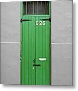 Colorful Arched Doorway French Quarter New Orleans Color Splash Black And White Metal Print