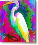 Colorful Egret Metal Print