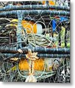 Crab Traps In Bodega Bay Metal Print