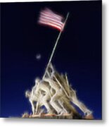 Digital Lightening - Iwo Jima Memorial Metal Print