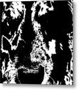 Dog Abstract Black And White Metal Print