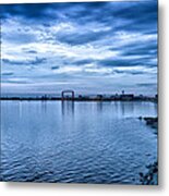 Duluth Minnesota Harbor At Night Metal Print