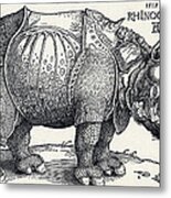 Durer's Rhinoceros, 1515 Metal Print